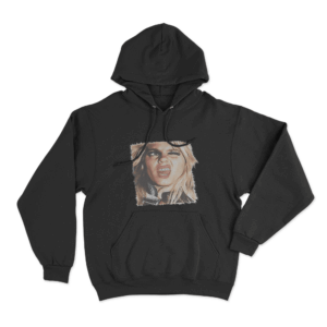 Grunge Portrait Hoodie Black