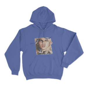 Grunge Portrait Hoodie Blue
