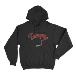 Lipstick Slogan Hoodie Black